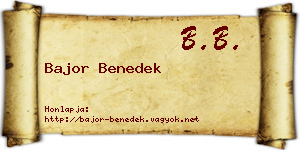 Bajor Benedek névjegykártya